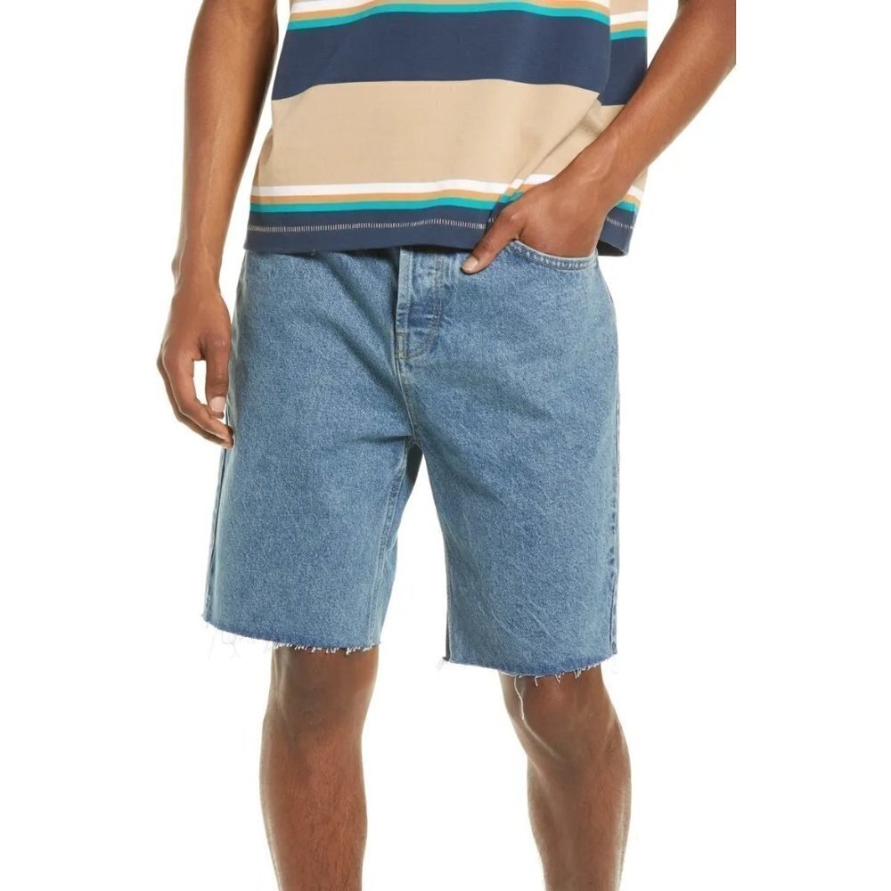 BDG Urban Outfitters Mens Button Fly Raw Hem Denim Dad Jean Shorts Sz 32 New